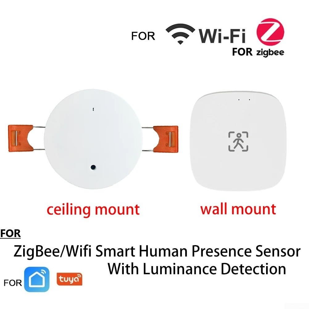 Sensor de presencia humana, DC 80-250 V para Tuya Sensor de detección de movimiento inteligente para ZigBee/WiFi, detector de micromovimiento, alarmas para hoteles, garajes, edificios (WiFi)