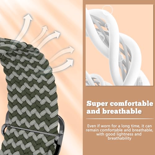 MaEiol 18mm Straps Nylon Braided for Huawei Watch GT 6/5/4 41mm / Huawei Watch 5/GT 5 Pro 42mm / Garmin Venu 4/Venu 3S 41mm /Garmin Forerunner 265S/255S - Image 4