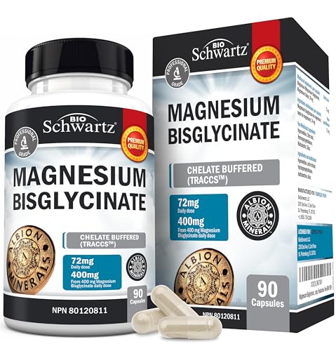 Magnesium Glycinate | Calm Magnesium for Sleep & Relaxation | Muscle, Bone & Joint Support | Maximum Absorption & Bioavailability | Magnesium Bisglycinate Supplement 400mg | 90ct, One-Month Supply