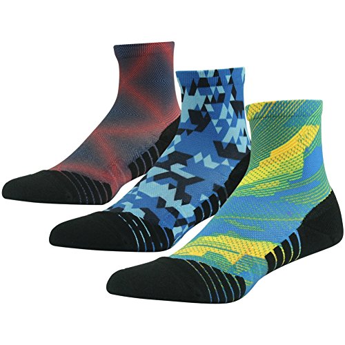 Huso Fun Socks For Men Women Trail Running Socks Quick Dry Quarter Length Athletic Outdoor Hiking Socks 3 Pairs (Multicolor,L/Xl) #TOP30