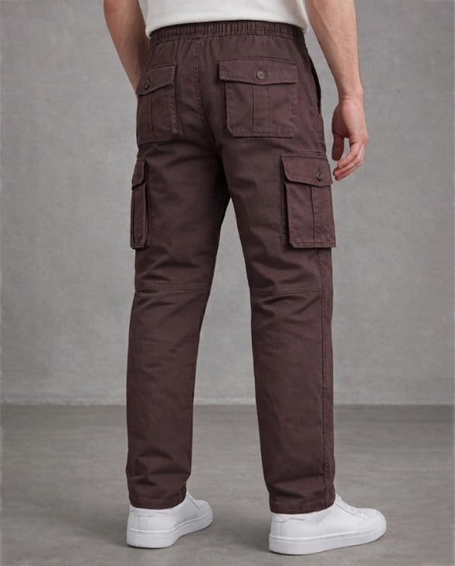 Image of WarriorWorld Men's Cotton Cargo Joggers - Greige