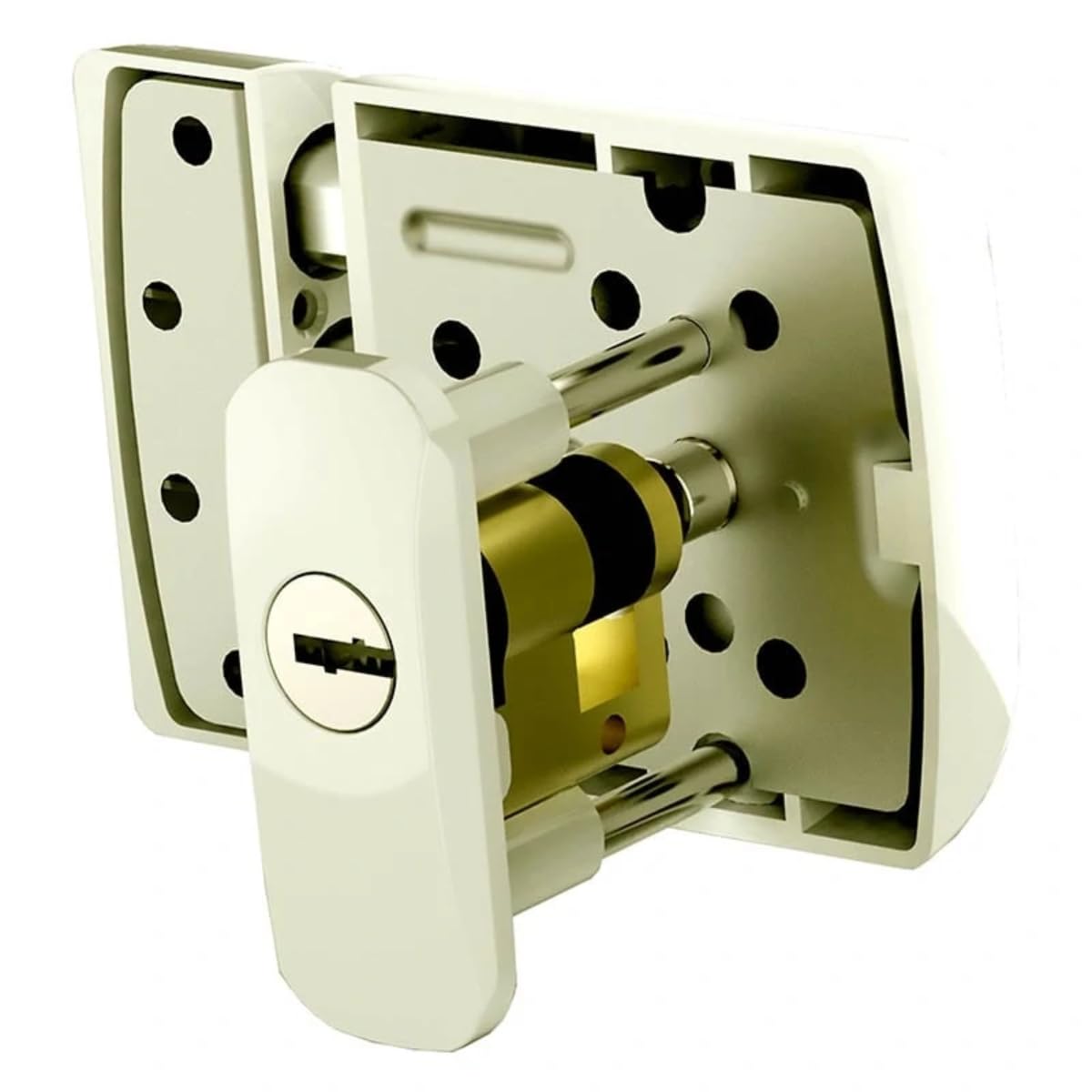 LINCE Cerrojo Seguridad Blanco SOBREPONER Supra - Especial para Puertas de Aluminio y PVC