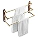Toallero Barra Tres Capas Baño Elegante Toallero Soporte Colgador Montado en la Pared , 38 cm / 14,96 Pulgadas Espacio Aluminio y Madera de Nogal Estante para Toallas (tamaño: 68 cm) Colgador de Tor