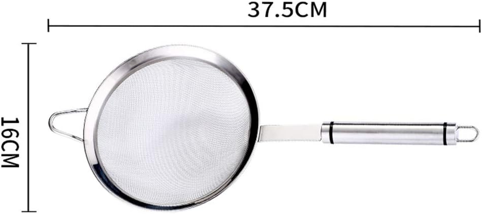 Flour Sieve, Stainless Steel, Kitchen Sifter, Oil Strainer, Sugar Fine Mesh Screen, Baking Tools (Size : 16cm(6.3"))