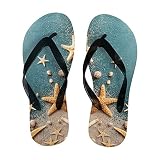 Sommer Flip Flops Muscheln Seestern Strand Sand Strand Tanga Sandalen Bequem Leicht Flach Sliders Hausschuhe für Indoor Outdoor, Kba Rzt2507252 2, Large