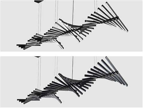 Miniatura 6 de JAYMP Candelabro de diseñador de estilo moderno, regulable, luz colgante LED, control remoto, isla de cocina, comedor, lámpara colgante (negro mate,