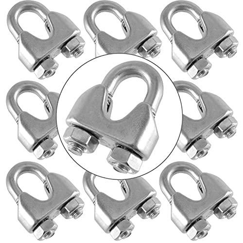 Metal Clips For Rope, Cord, String - Heavy Duty Zinc Plated Double Rope Clamps (1/2 Inch, 2 Pack - View #3