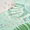 DICOSMETIC 50 Pièces Charms de Fleurs de Cerisier Charms en Émail Charmants Charms de Fleurs Blanches pour la Fabrication de Bijoux Bracelet Collier Boucles d'oreilles Porte Clés #3