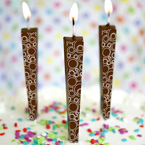 Let Them Eat Candles Edible Cake Decoration, Dripless, Milk Chocolate, Circle Swirls, Set of 3