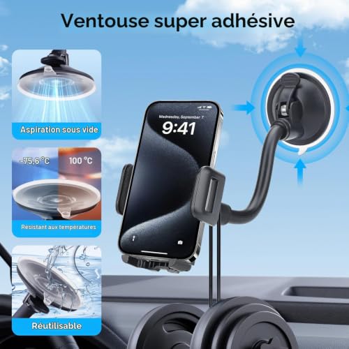 EEEKit Support Téléphone Voiture Ventouse 360° Tableau de Bord – vue 3