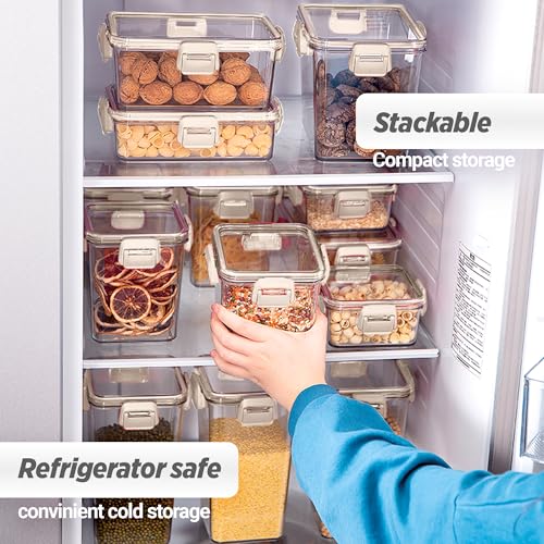 Image of MILTON Clear View 1000 Rectangle,Airtight Food Grade Modular Plastic Container,BPA Free,Stackable,Transparent, 4 side Double Locks,Recyclable,Freezer Safe,Ideal for Cereals,Pulses,Snacks,Cookies