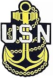 Patch USN Navy Chief Anchor CPO Chief Petty Officer E-7 RankPatches US Army Sew Iron on Embroidered...