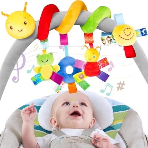 Juguete de Carriola, Juguetes Colgantes de Actividades Talla Grande en Espiral para Niño, Juguete de Peluche de Gusano...