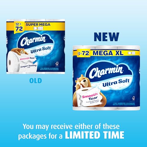 Image of Charmin Ultra Soft Toilet Paper 12 Mega XL Rolls, 336 Sheets Per Roll (Packaging May Vary)