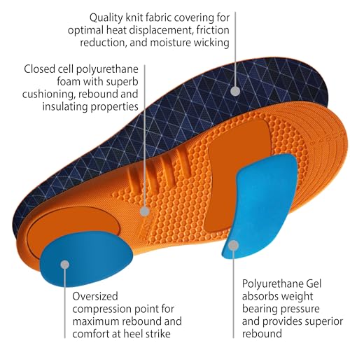Plantillas deportivas de gel para hombre talla 8-13 miniatura 2