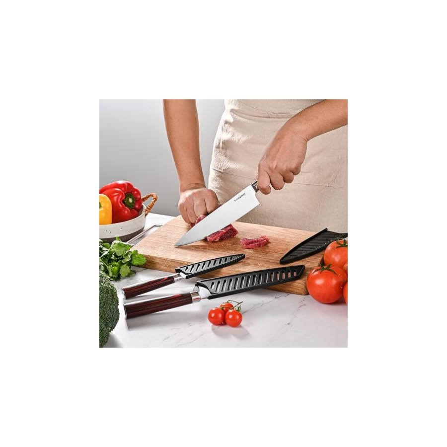 3-Piece-Professional-Chef-Knife-Set-Ultra-Sharp-Japanese-Knives-with-High-Carbon-Stainless-Steel-Blades-Ergonomic-PakkaWood-Handles-and-Sheaths-in-Gift-Box-for-Home-or-Restarant SANDEWILY 3-Piece Professional Chef Knife Set - Ultra Sharp Japanese Knives with High Carbon Stainless Steel Blades, Ergonomic PakkaWood Handles, and Sheaths in Gift Box for Home or Restarant