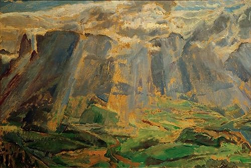 Tableau paysage alpin du Tyrol du Sud pour une ambiance chalet dans votre chambre