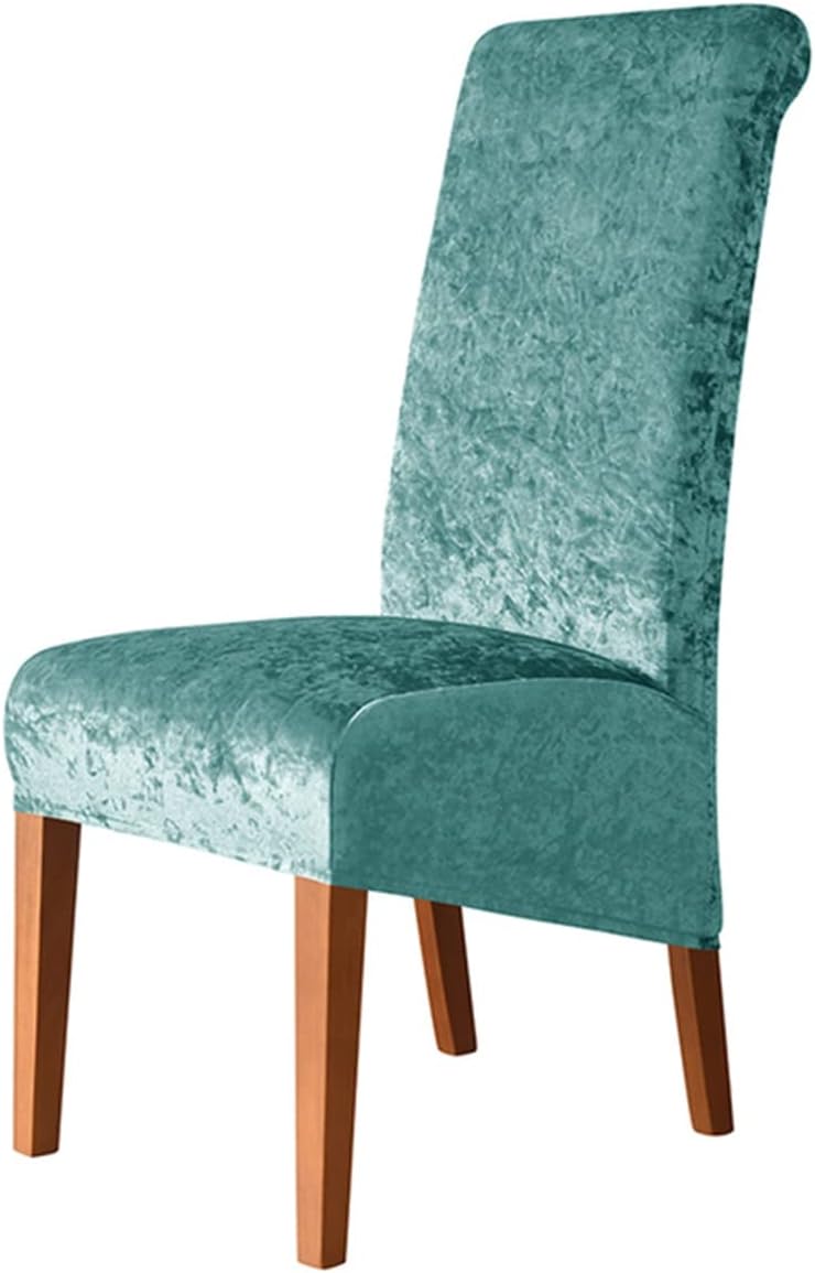 KXCR Velvet Stretch Dining Chairs Cover Elastic Chair Slipcover Removable Washable Seat Case for Living Room Wedding Office Banquet Home Decor (Color : Brown, Size : 2pcs)