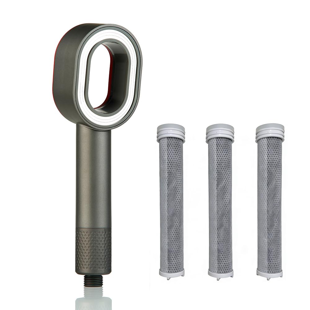 Alcachofa de ducha con filtro ACF con alta presión de agua, ahorro de agua, eliminación de cloro y purificación de agua para el cuidado de la piel y el cabello, incluye 3 filtros, conector universal