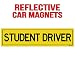 Student Driver Reflective Magnetic Sign – Perfect for New Drivers 12"x3" Magnetic Sign (1 Pack)