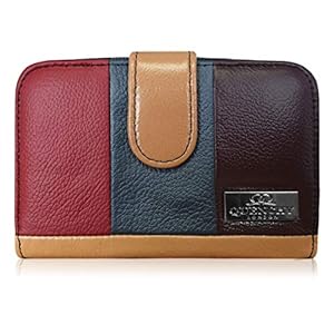 Real Leather Purse RFID and NFC Blocking with 2 Zipped Coin Sections, 5 Coin Trays, 6 Credit Debit Cards Spaces Slots…