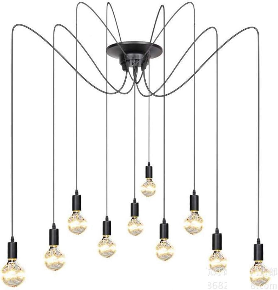Classic Spider pendent Lamps, Ajustable DIY Ceiling Spider Light E27, Rustic Chandelier, Industrial Hanging Light Dining Hall Bedroom Hotel Decoration, 3 Arms(Each with 2m Wire)