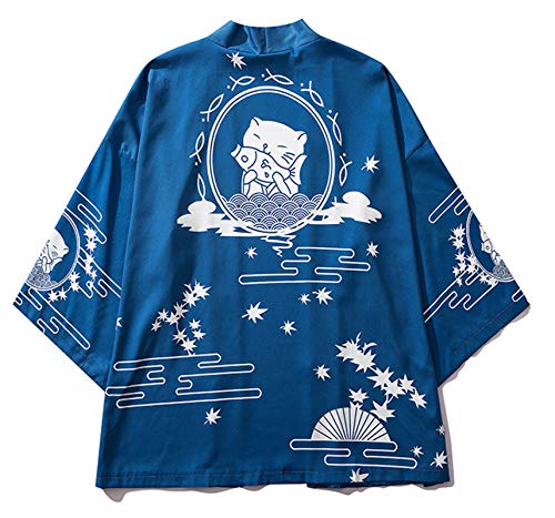Image of LAI MENG FIVE CATS Women's Funny Cute Cat Cardigan Lightweight Kimono Loose Cover up Blouse Tops