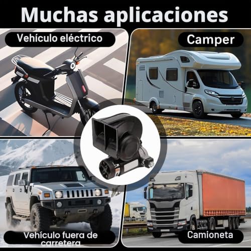 Kit de bocina para camión 12 V y 150 dB de aire comprimido con cables e interruptor universal 7