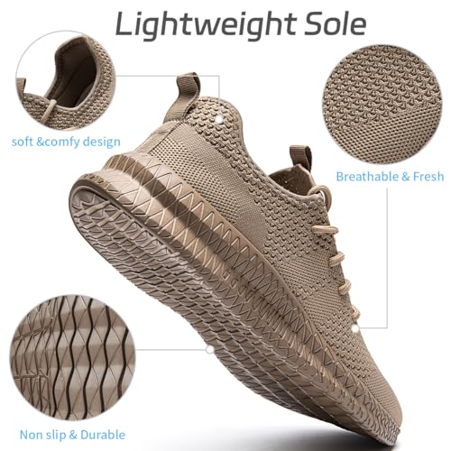 Image of Men Non-Slip Work Shoes Tennis Gym Sneakers Breathable Slip Resistant Lightweight and Comfortable for All-Day Wear Sports and Walking