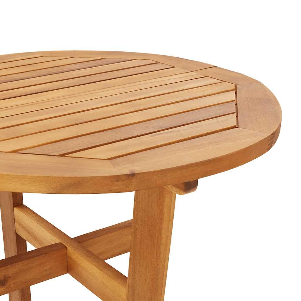 Stół barowy z drewna akacjowego o średnicy 60 x 105 cm, odporny na warunki atmosferyczne, na taras, balkon, podwórko i do ogrodu, idealny jako stół do jadalni, stolik pomocniczy lub na imprezy