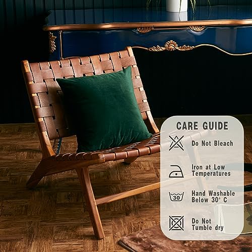 GONOVE Cushion Covers 55cm x 55cm Soft Velvet Colorful Plain Pillowcase Set of 4 Square Decorative Throw Pillow Cover for Home Sofa Bed Chair, Green Series02