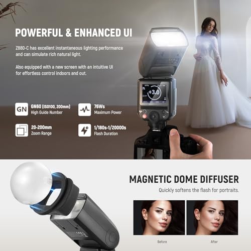 Ficha técnica NEEWER Z880-C 76Ws 24G TTL Flash Speedlite Cámara Compatible con Canon Difusor y Adaptador Lámpara Modelado Interruptor Rápido TTL M GN60 1 8000s HSS 72V 3000mAh Batería 600 Flash Máxima Potencia - Fernando Cortés