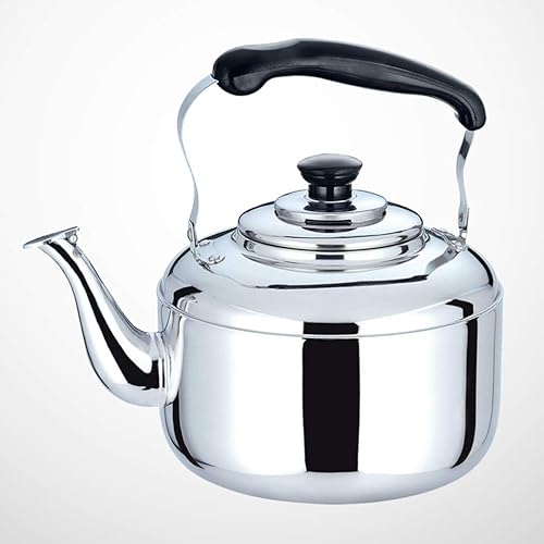 Miniatura 7 de Hervidor de té de acero inoxidable de 4 litros, tetera de acero inoxidable, tetera de gran capacidad, hervidor de té con mango anti-caliente,