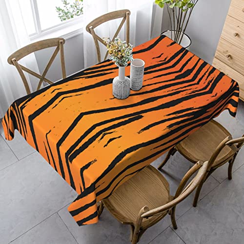 Zeraoke Tiger Stripe Tablecloth For Rectangle Tables 60X90 Inch, Washable Wrinkle Free Coffee Table Covers, Soft Reusable Farmhouse Kitchen Table Cloth For Dining Room Party Home Decor #TOP4