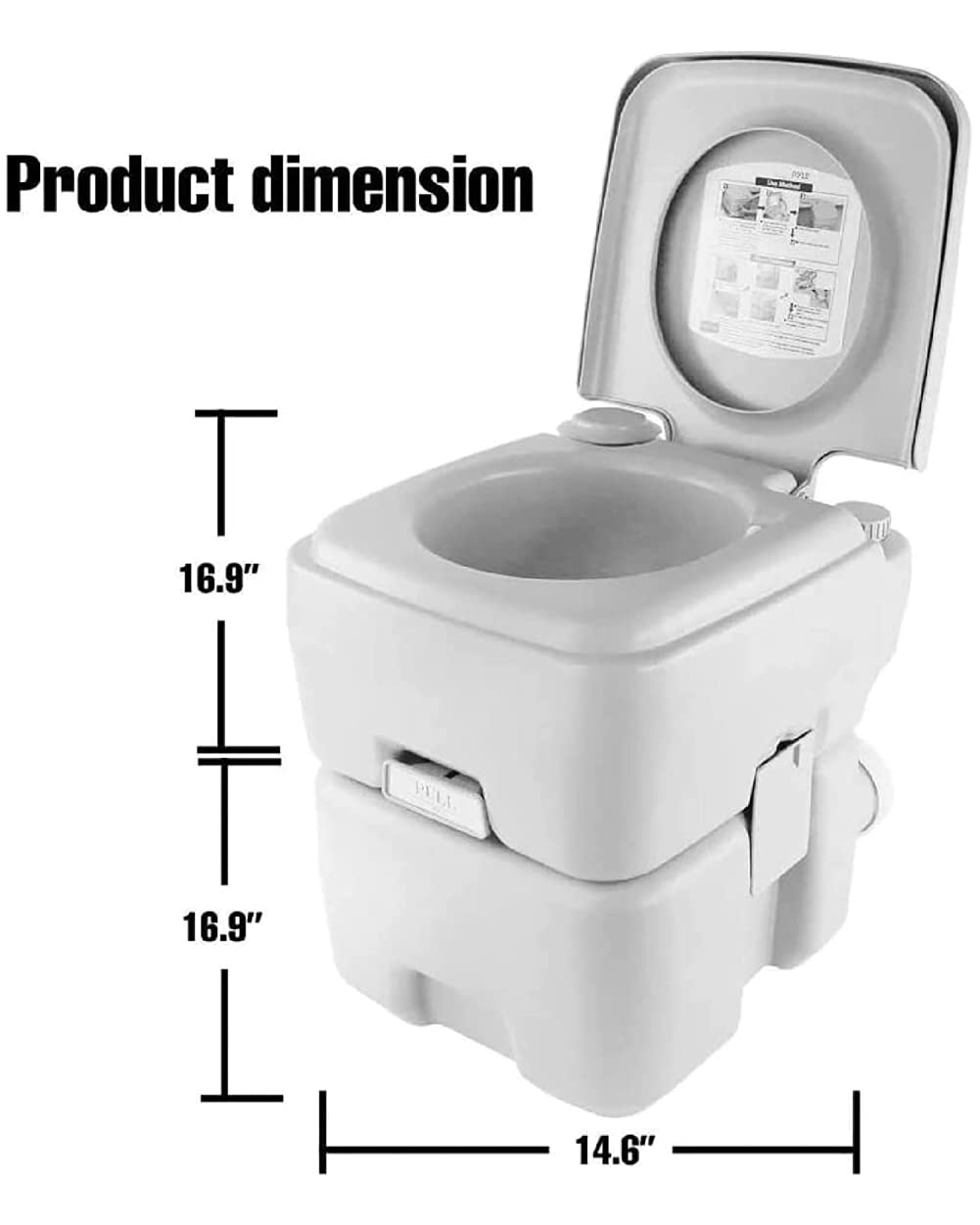 Inodoro portátil para acampar, inodoro compacto para interiores y exteriores que se puede enjuagar con tanque extraíble, el orinal para acampar admite 286 LBS y hasta 50 descargas, tanque de desechos