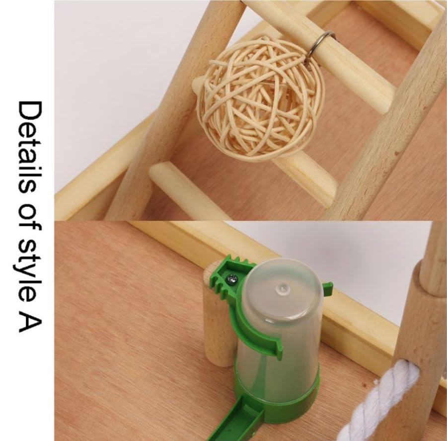 Luminexia Parco Giochi per Uccelli,Supporto per addestramento per pappagalli,Set per Supporto per pappagalli,Parco Giochi per pappagalli con Scale,altalene,per Piccoli Uccelli