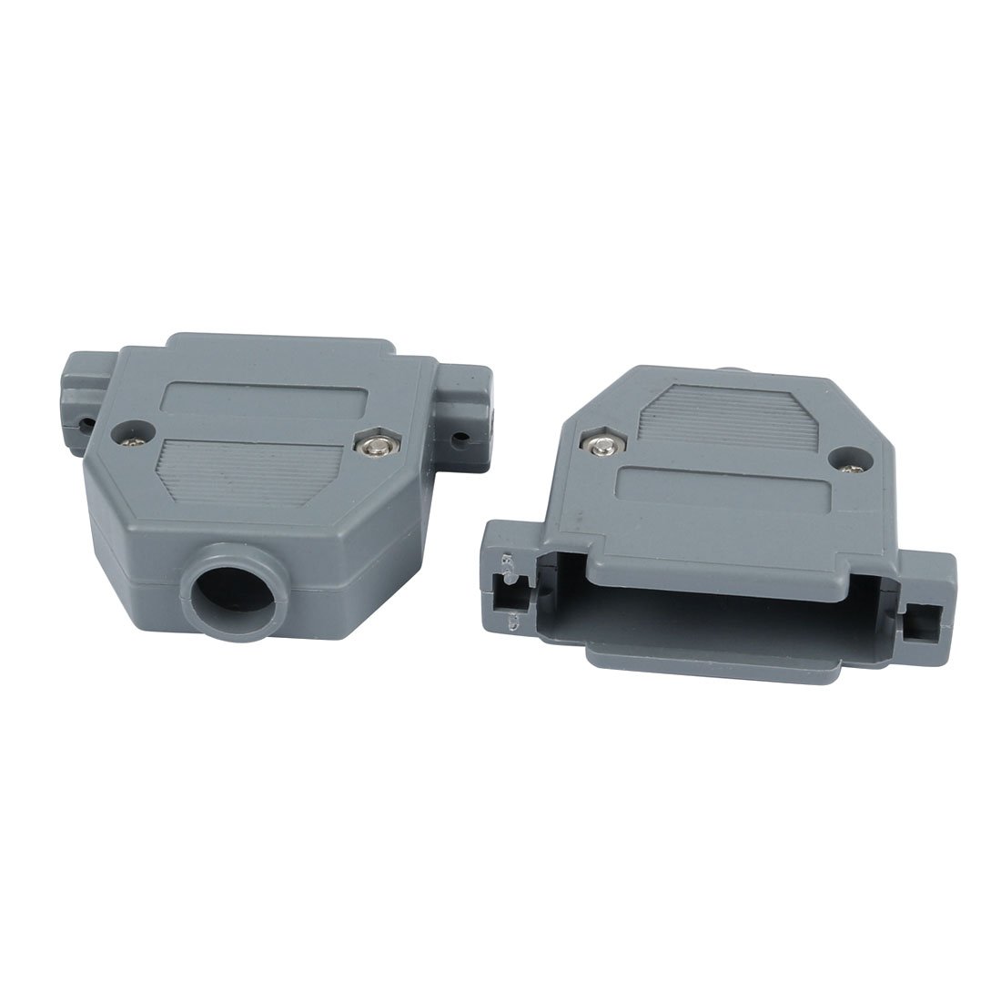 uxcell 4pcs DB25 Male/Female Port D-Sub Connector Kit Cover Housing Assembly Shell Plastic Hood Gray