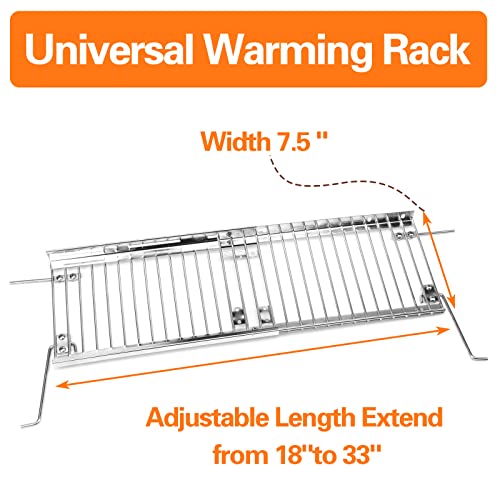 Utheer 18''-33'' Adjustable Grill Warming Rack For Charbroil 3&4&6 Burner Grill 463276517 463244819 466347017 463275517 463238218 Stainless Steel Warming Grate Replacements,G560-0004-W1 G432-0001-W1 #TOP2