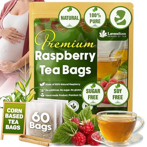 Image of Lavendium Raspberry Leaf Tea Bags, Red Raspberry Leaf Tea, 60 Count