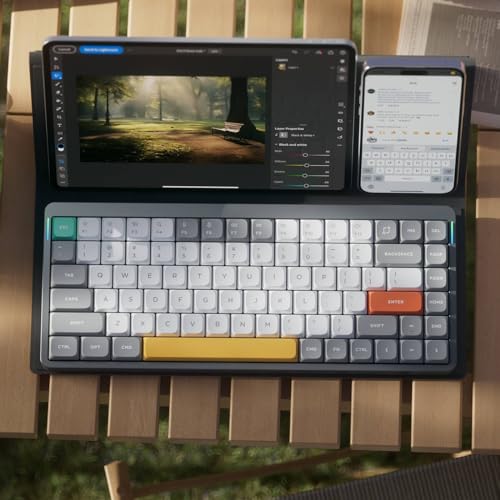 Image of nuphy Air75 V2 Portable 75% Mechanical Keyboard,Wireless Keyboard,Supports Bluetooth /2.4G /USB-C RGB Bluetooth Keyboards,Compatible with Windows /Mac OS /Linux Systems Grey-Gateron Wisteria Switch