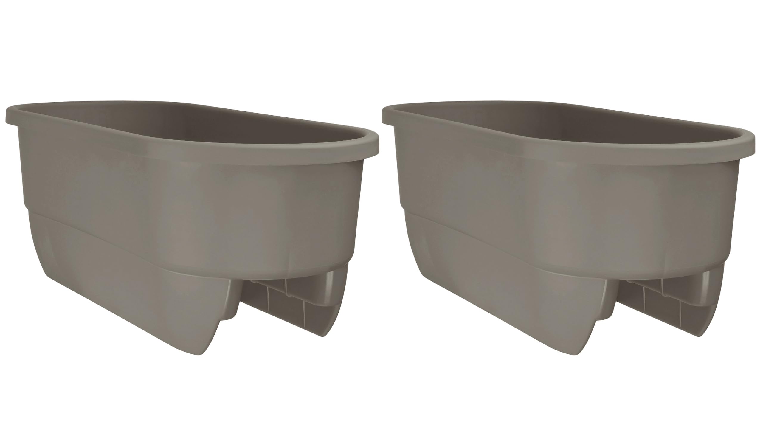 Apollo Exports International AP-5720/DW/2, Driftwood, 24" Dual Deck Railer Planter, (Set of 2)