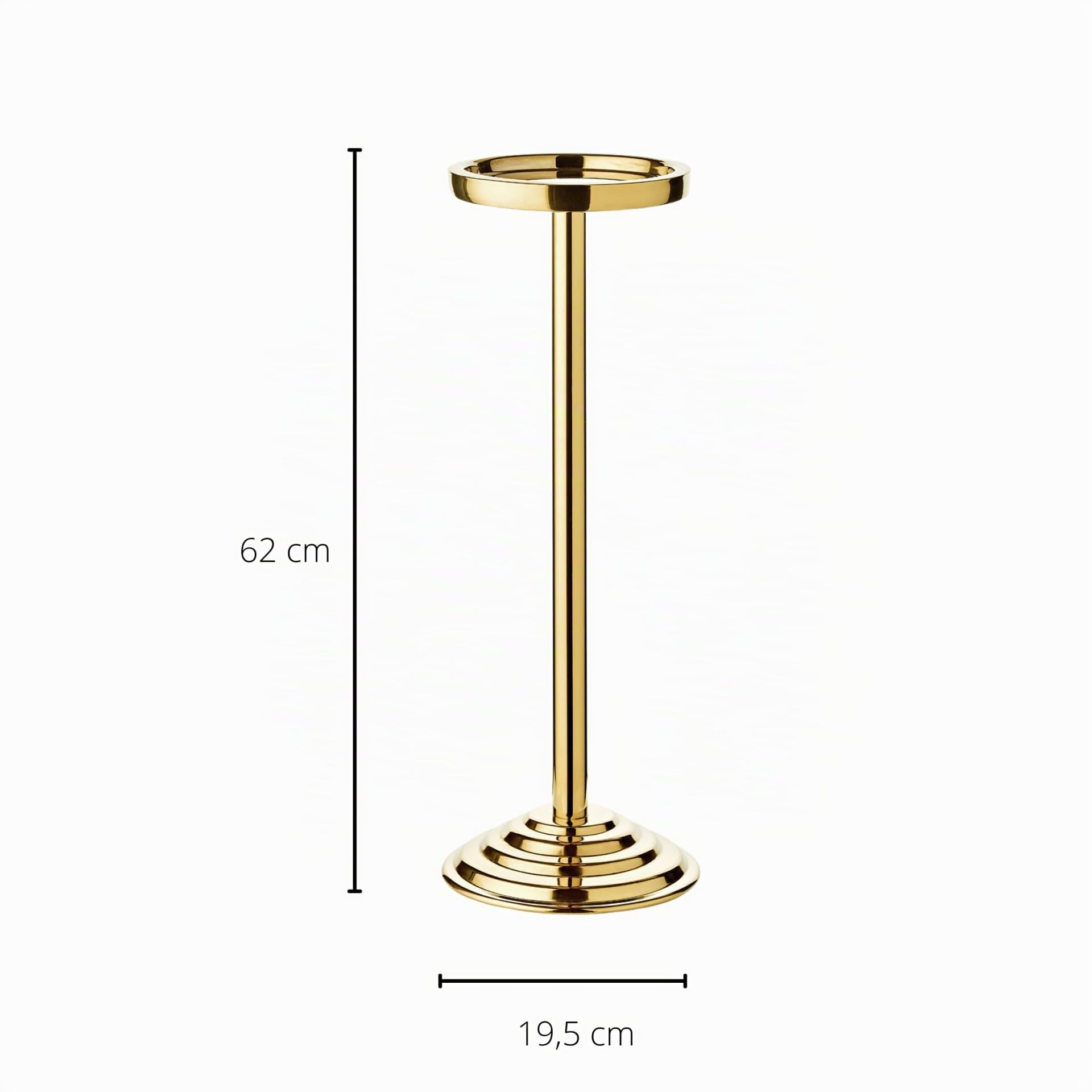 EDZARD Support pour Seau à Champagne Olbia (H 62 cm), Acier Inoxydable Poli Miroir, Aspect doré, Support pour Seau à Bouteilles