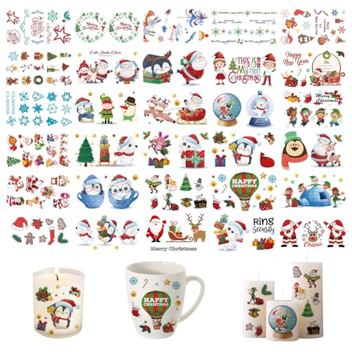 CUVZORA 30 Stück Kerzentattoos Weihnachten Deko, Kerzen Sticker,...