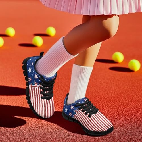 Boys Girls Sneakers Breathable Mesh Tennis Shoes Lightweight Non Slip Sports Running Shoes Lace-up Casual Walking Flat Shoes US11-53