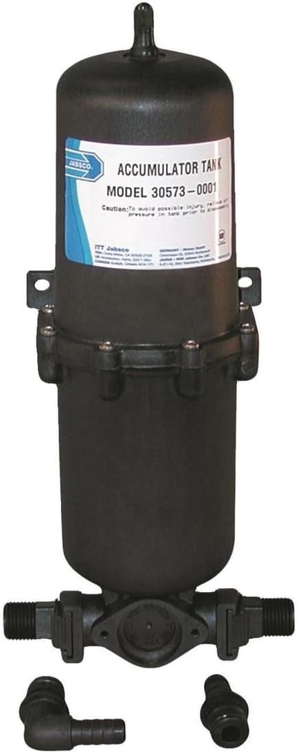 30573-0000 Marine Pressurized Water Accumulator Tank with Bladder (1-Liter), Black