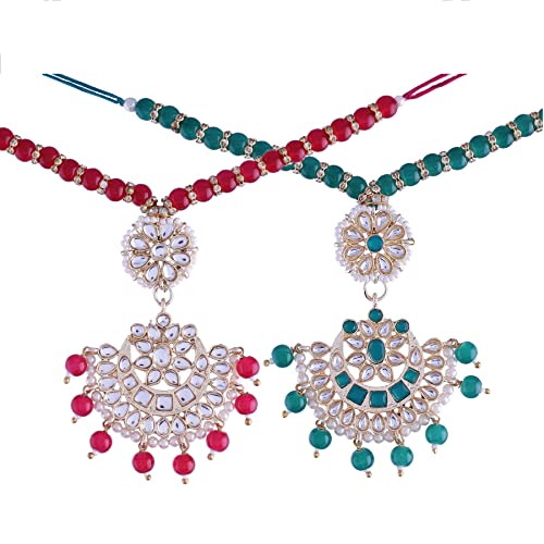 Image of I Jewels Womens Pearl Hanging Bracelet For Bhabhi /Sister (R068Q-Glco) (Set Of 2)