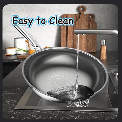 Wok titanium con tapa 11.02 pulg sin revestimiento antiadherente miniatura 4