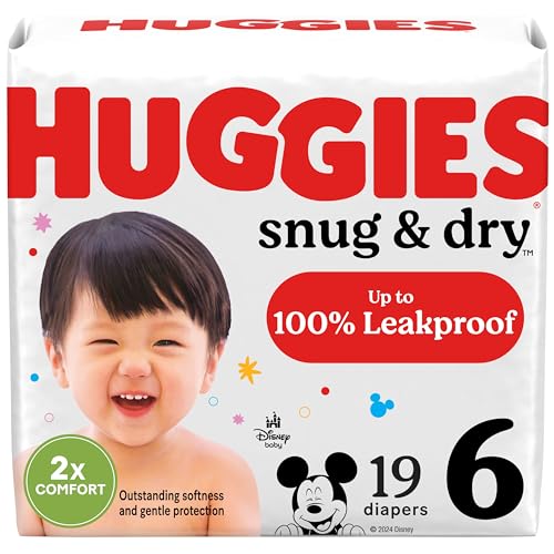 Image of Huggies Size 6 Diapers, Snug & Dry Baby Diapers, Size 6 (35+ lbs), 19 Count, Packaging May Vary