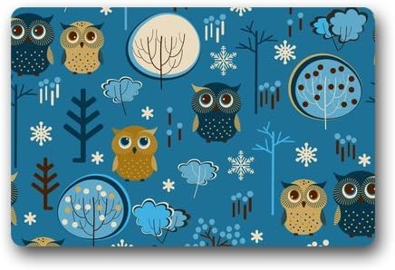 CozyBath Owl Animal Non-woven Fabric 23.6"(L) x 15.7"(W)Machine-washable Indoor/Outdoor/Shower/Bathroom Doormat