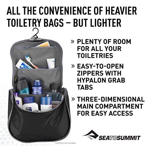 Image of Sea to Summit Large Hanging Toiletry Bag, Travel Organizer for Men and Women, Black